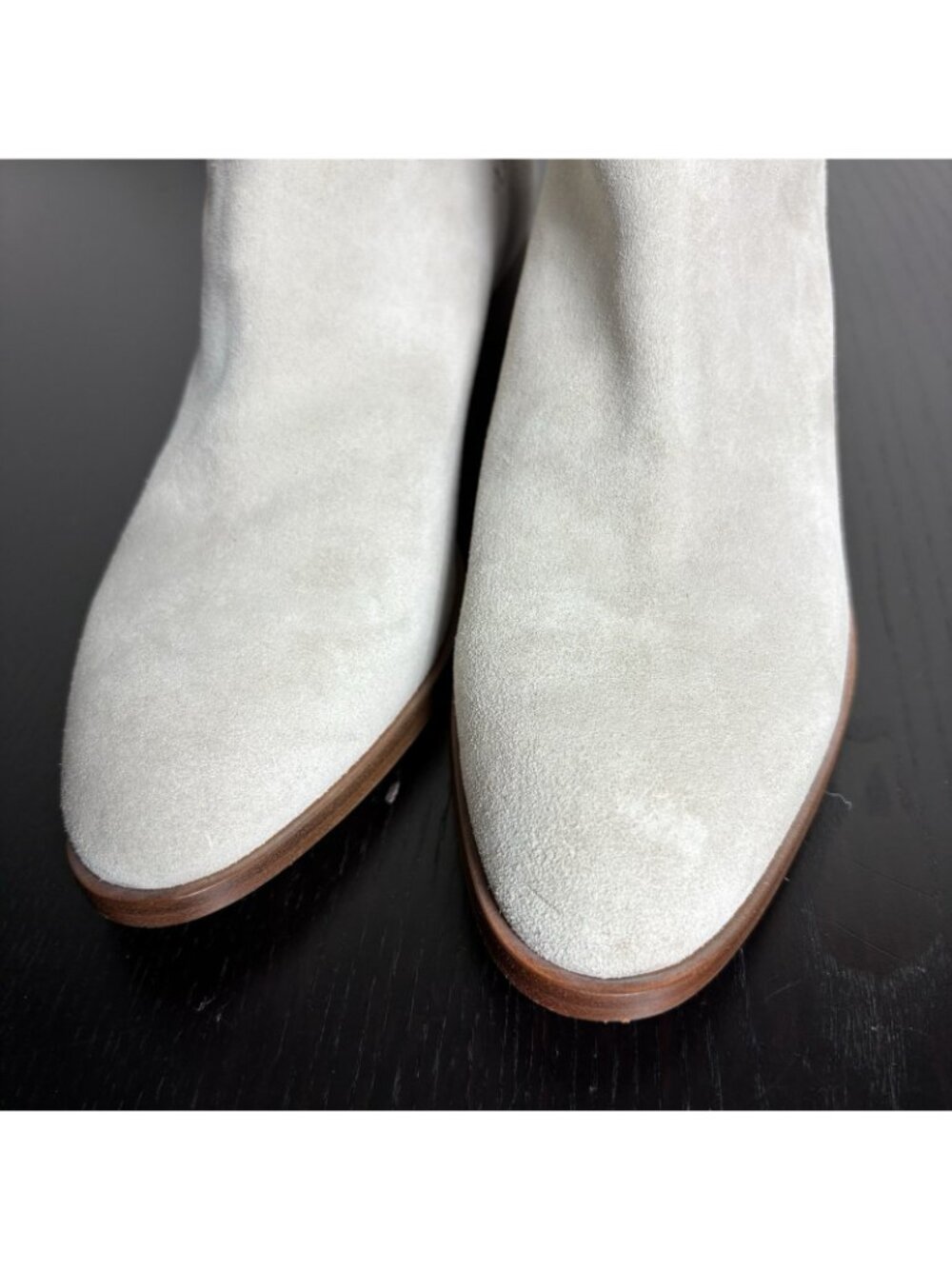 RAG & BONE Womens Size 39 Walker Suede Buckle Booties Light Gray Heeled Boots - Picture 4 of 12
